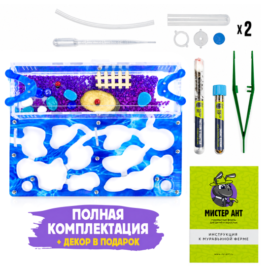 Муравьиная ферма КОМПЛЕКТ медиум, Океан