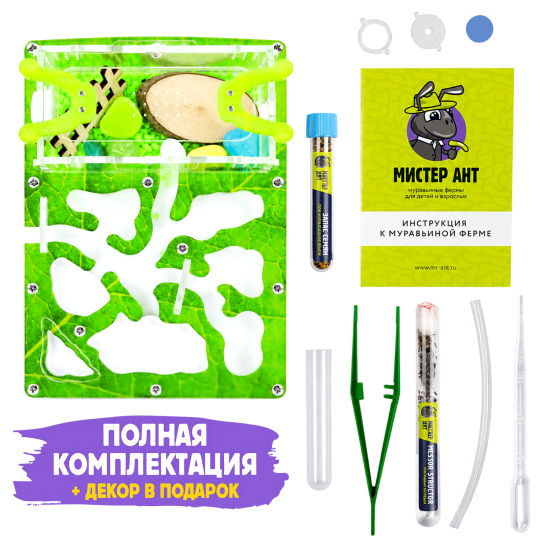 Муравьиная ферма КОМПЛЕКТ мини - сочный лист